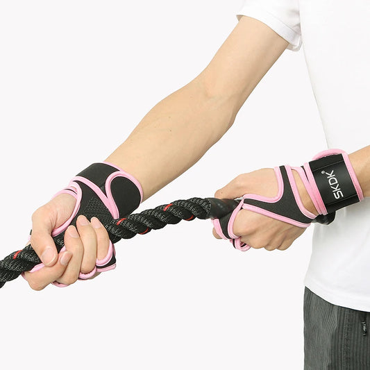 Workout Gloves With Wrist Wraps Anti-Slip Silicone Palm Protection For Women